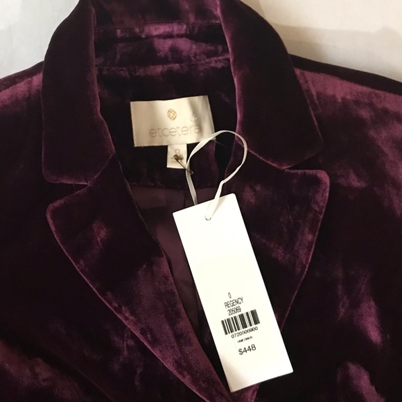 Etcetera Regency Velvet Blazer Jacket Plum Size 0 - Picture 5 of 8